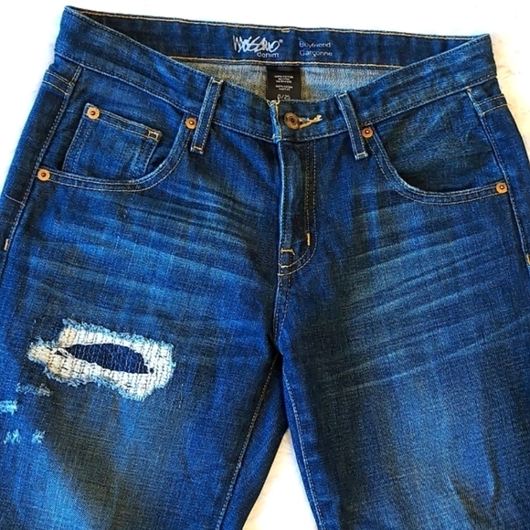 MOSSIMO Supply Co. Denim Jeans boyfriend distressed ankle size 0/25 - Picture 4 of 6
